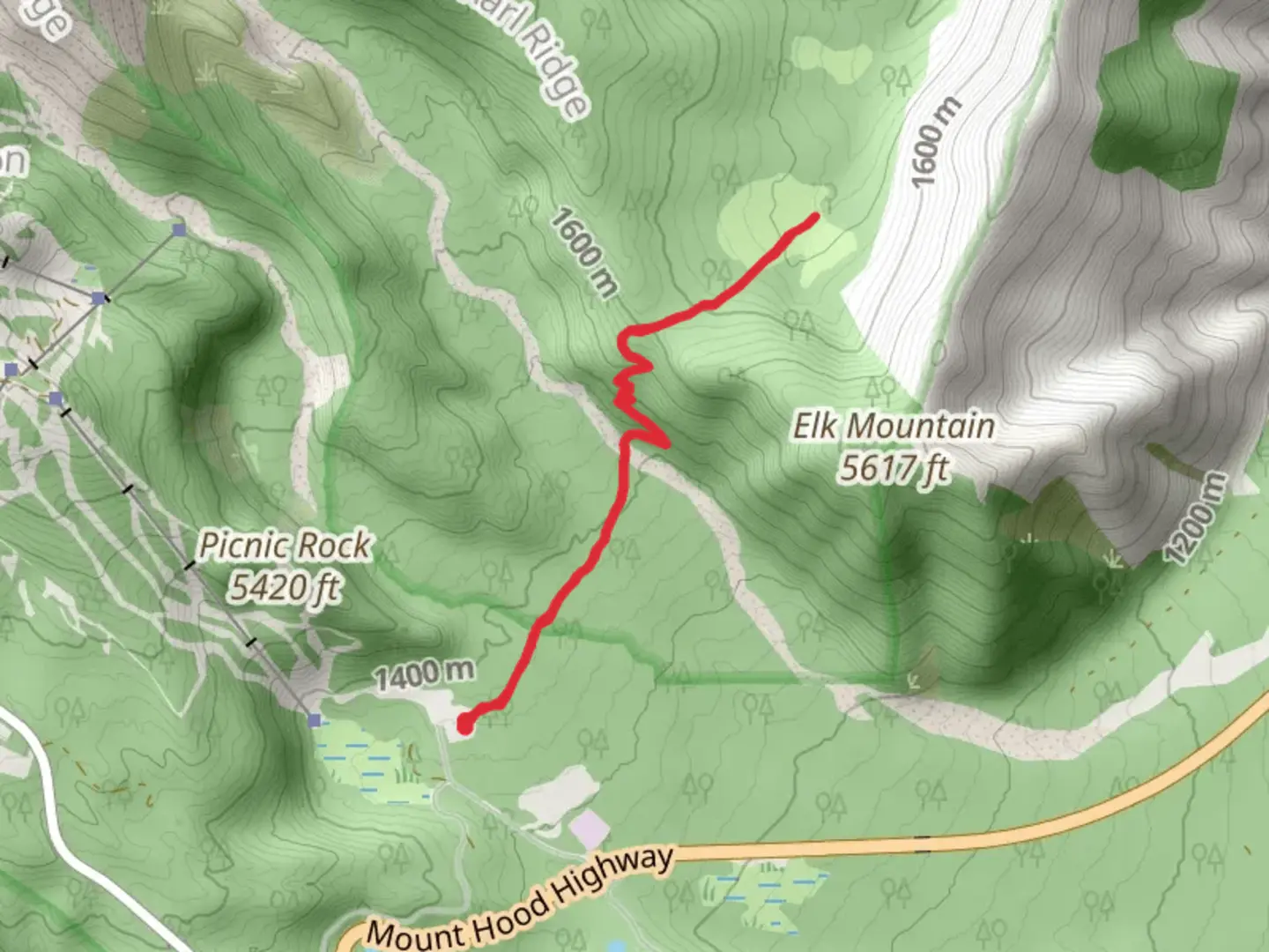 An image depicting the trail Elk Meadow from Meadows Creek and its surrounding area.