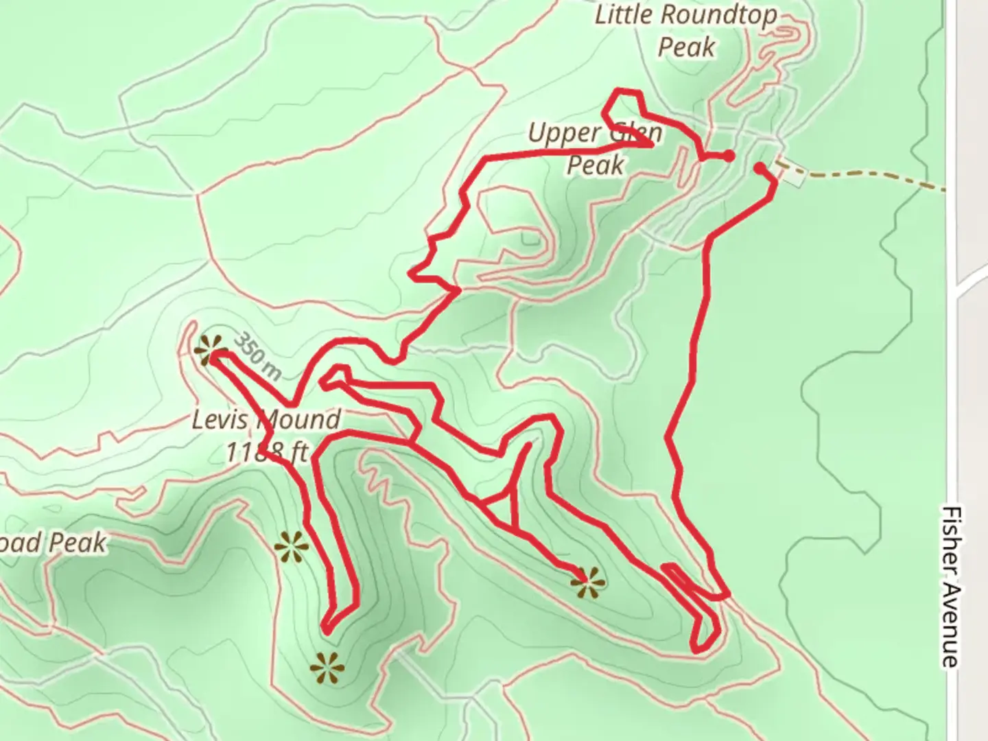An image depicting the trail Upper Glen Peak and East Point Trail and its surrounding area.