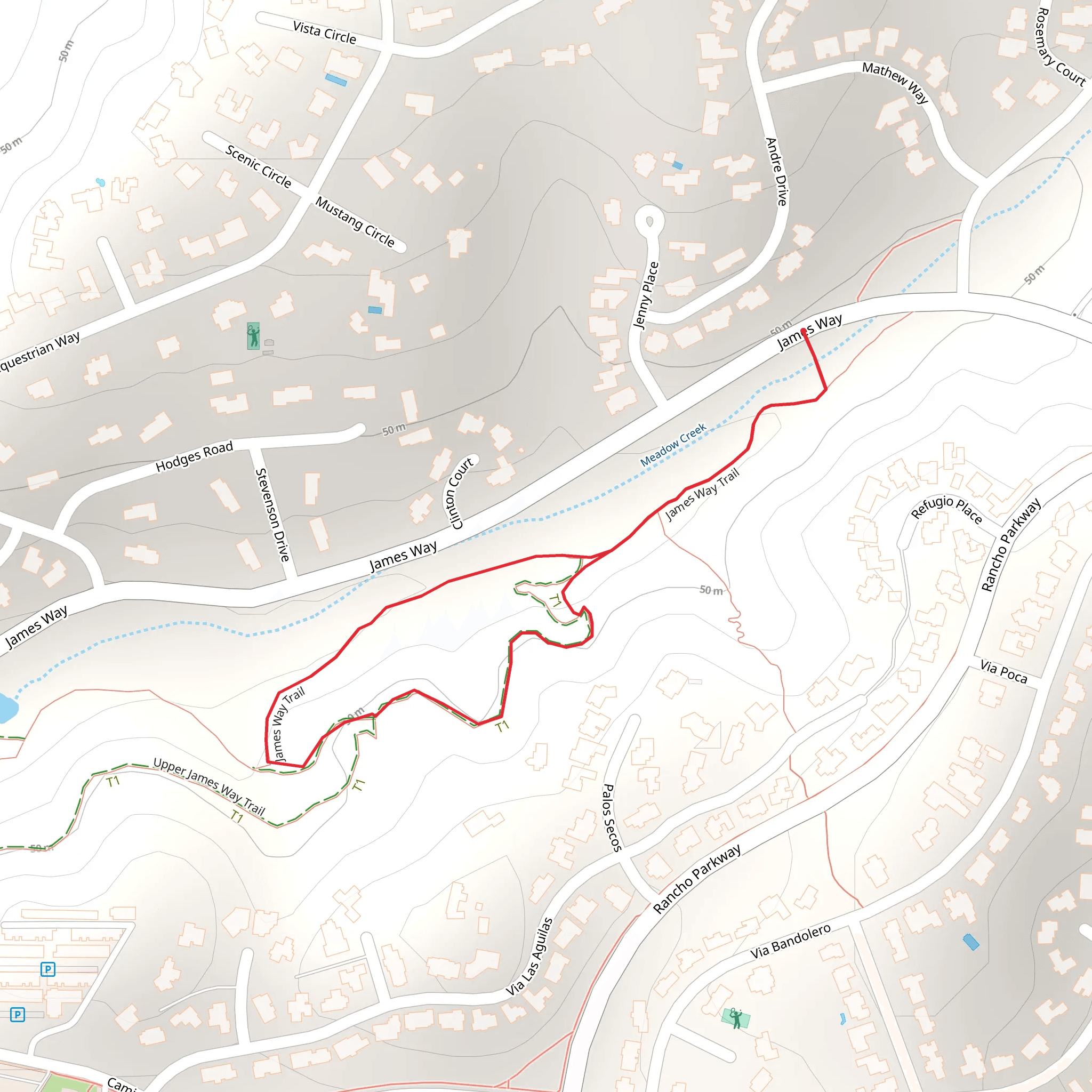 James Way Trail mobile static map