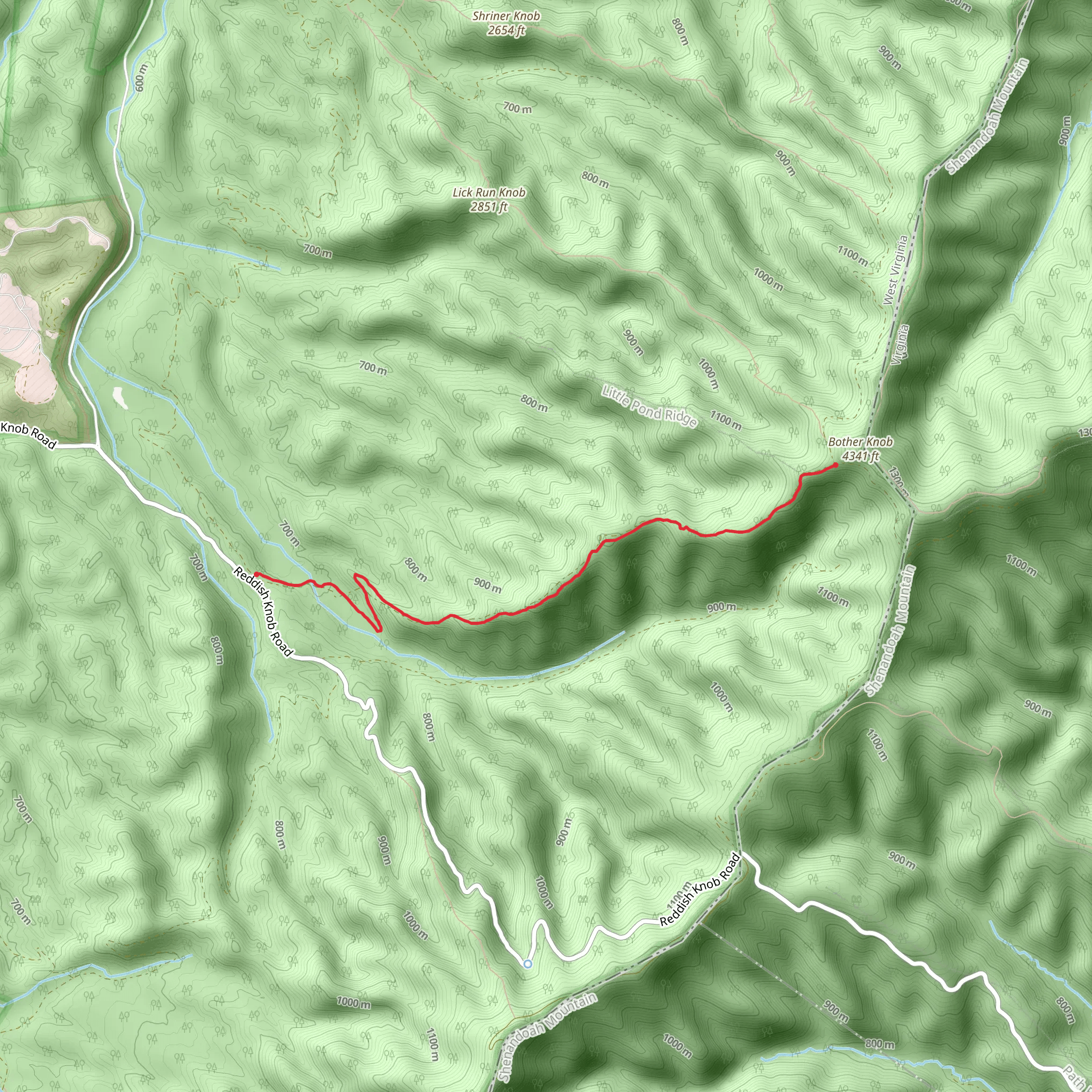 Bother Ridge Trail mobile static map