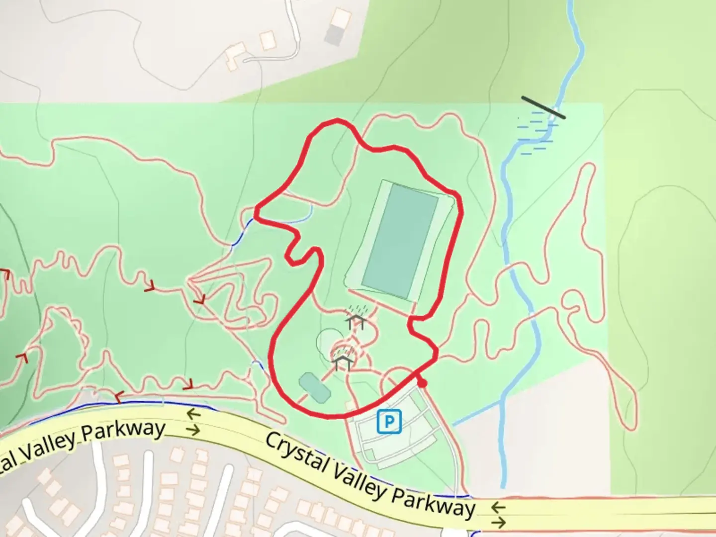 An image depicting the trail Active-use Area Loop and its surrounding area.