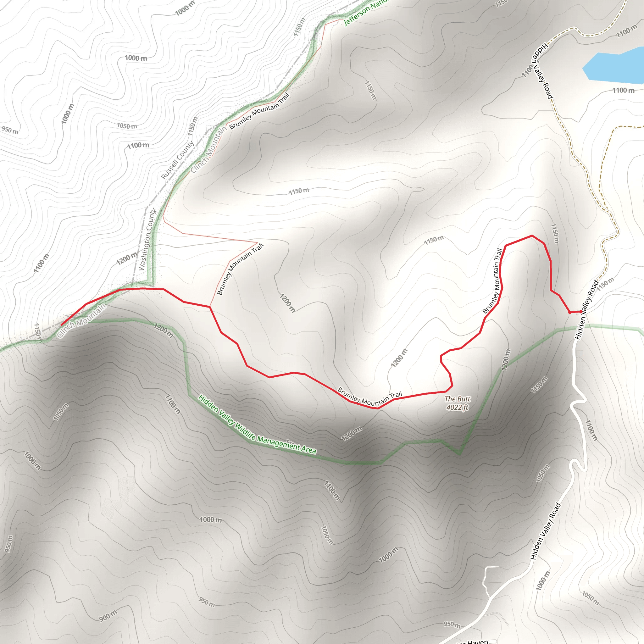 Low Gap and The Butt Walk mobile static map