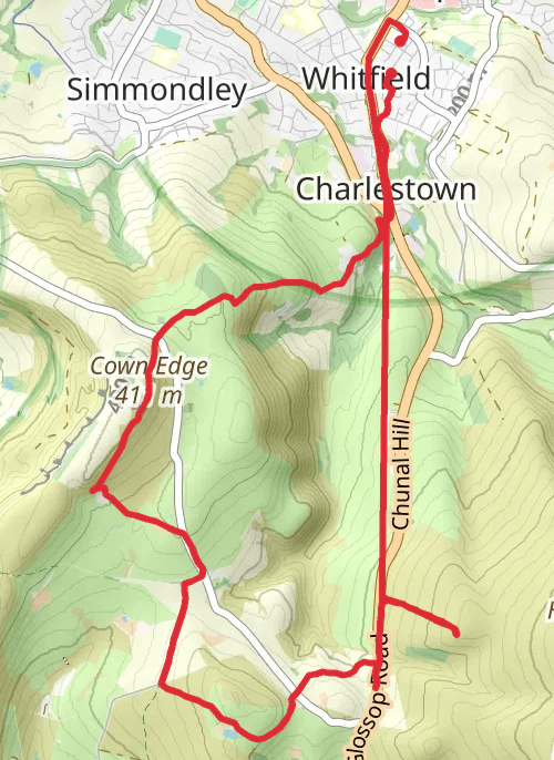 Hike on Crown Edge & Near Plainsteads mobile static map