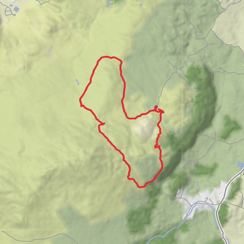 A map preview of the recording Hike on Hike from Llechwedd around church stuff.