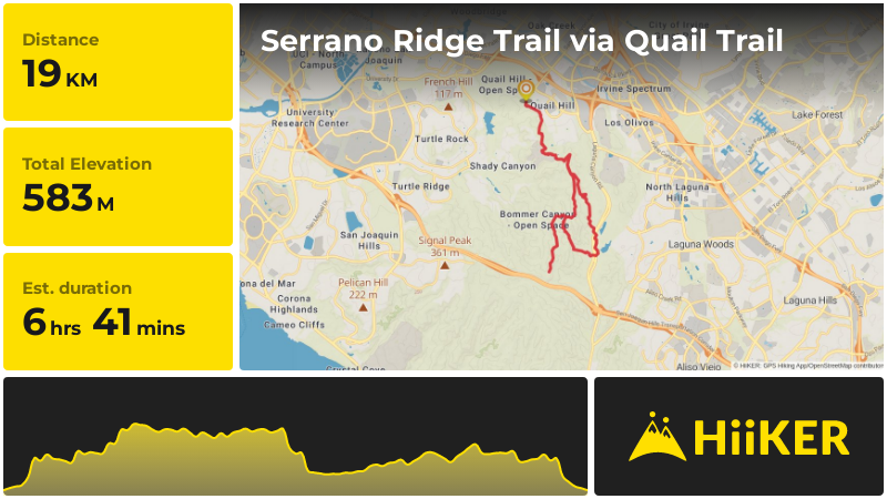 Serrano Ridge Trail via Quail Trail | Orange County | California