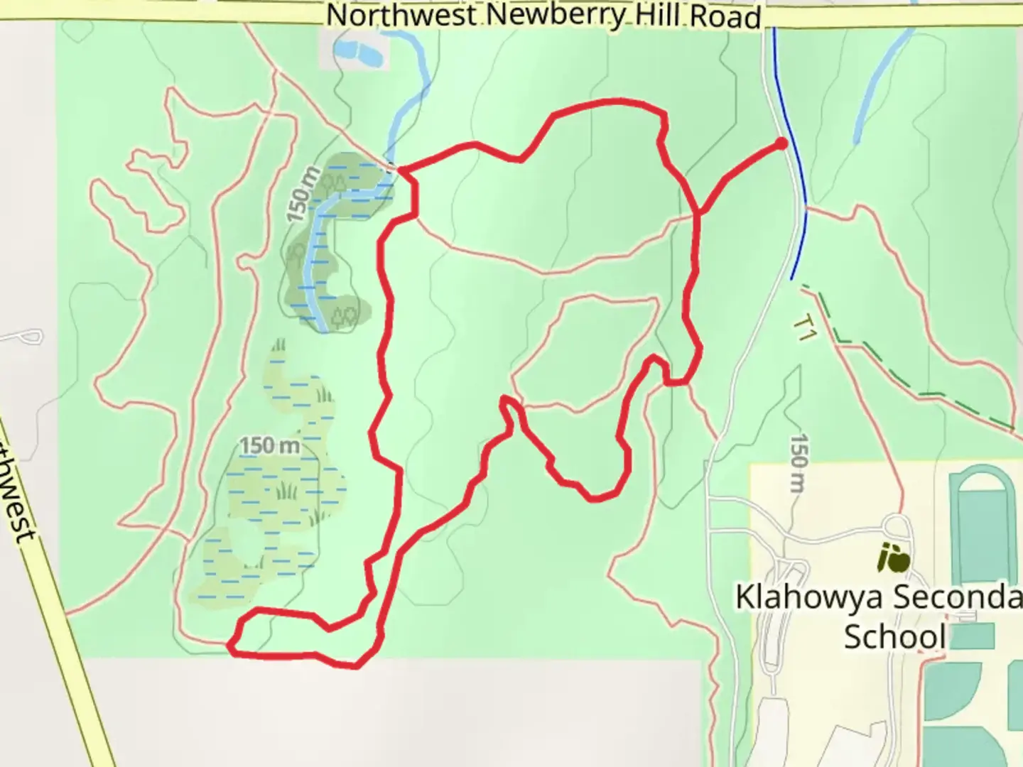An image depicting the trail Beaver Loop and Bobcat Run Loop and its surrounding area.
