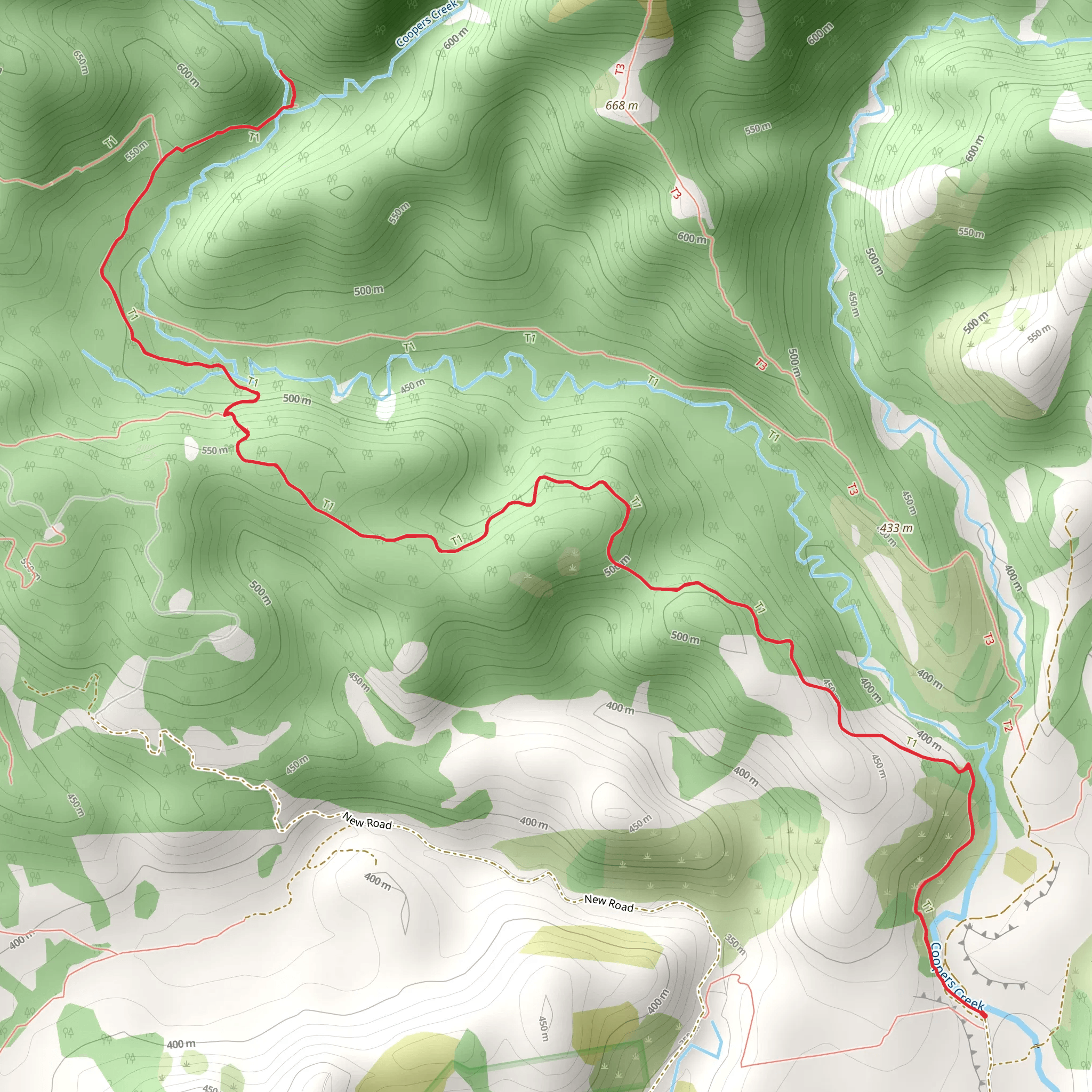 Ryde Falls Track mobile static map
