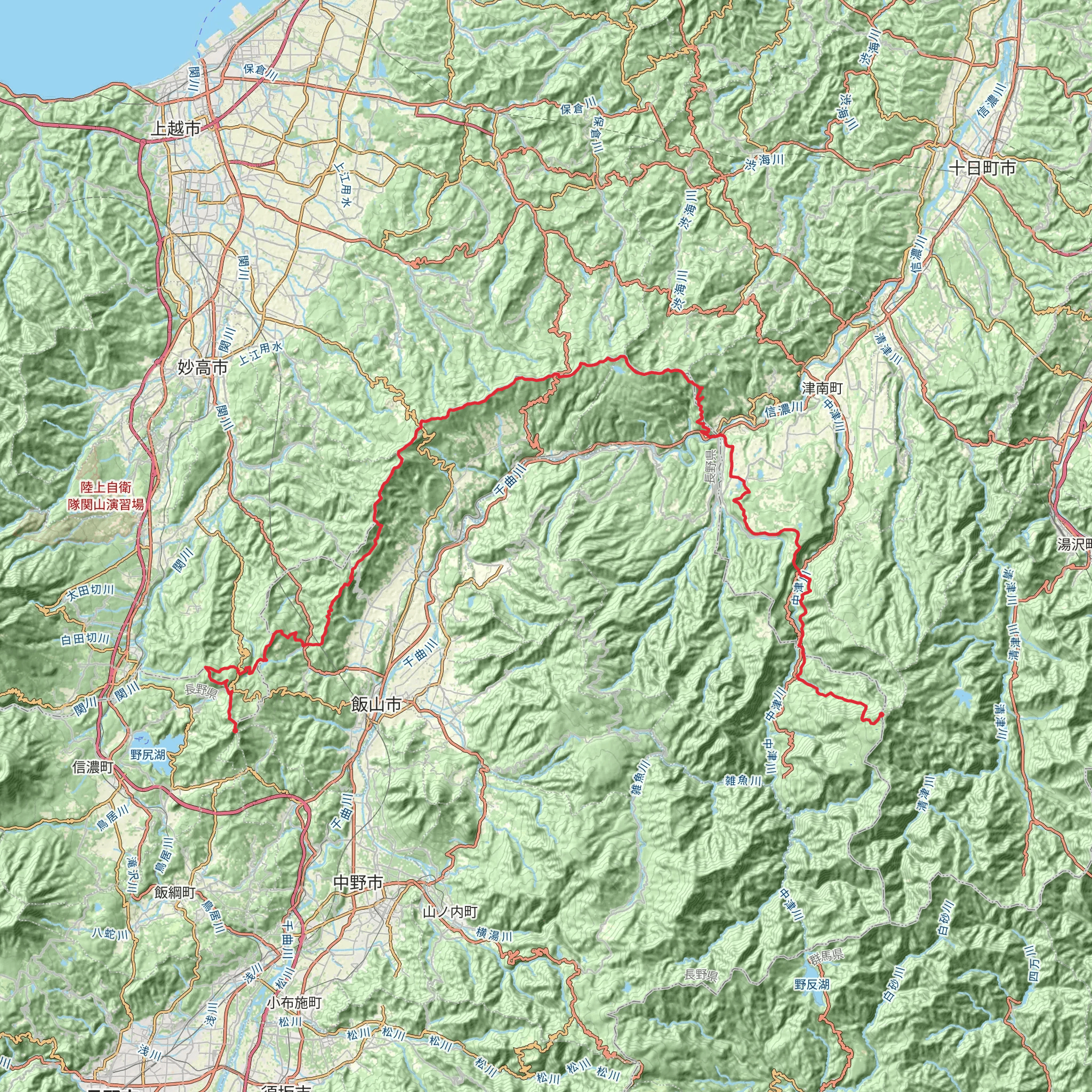 The Shin’etsu Trail mobile static map
