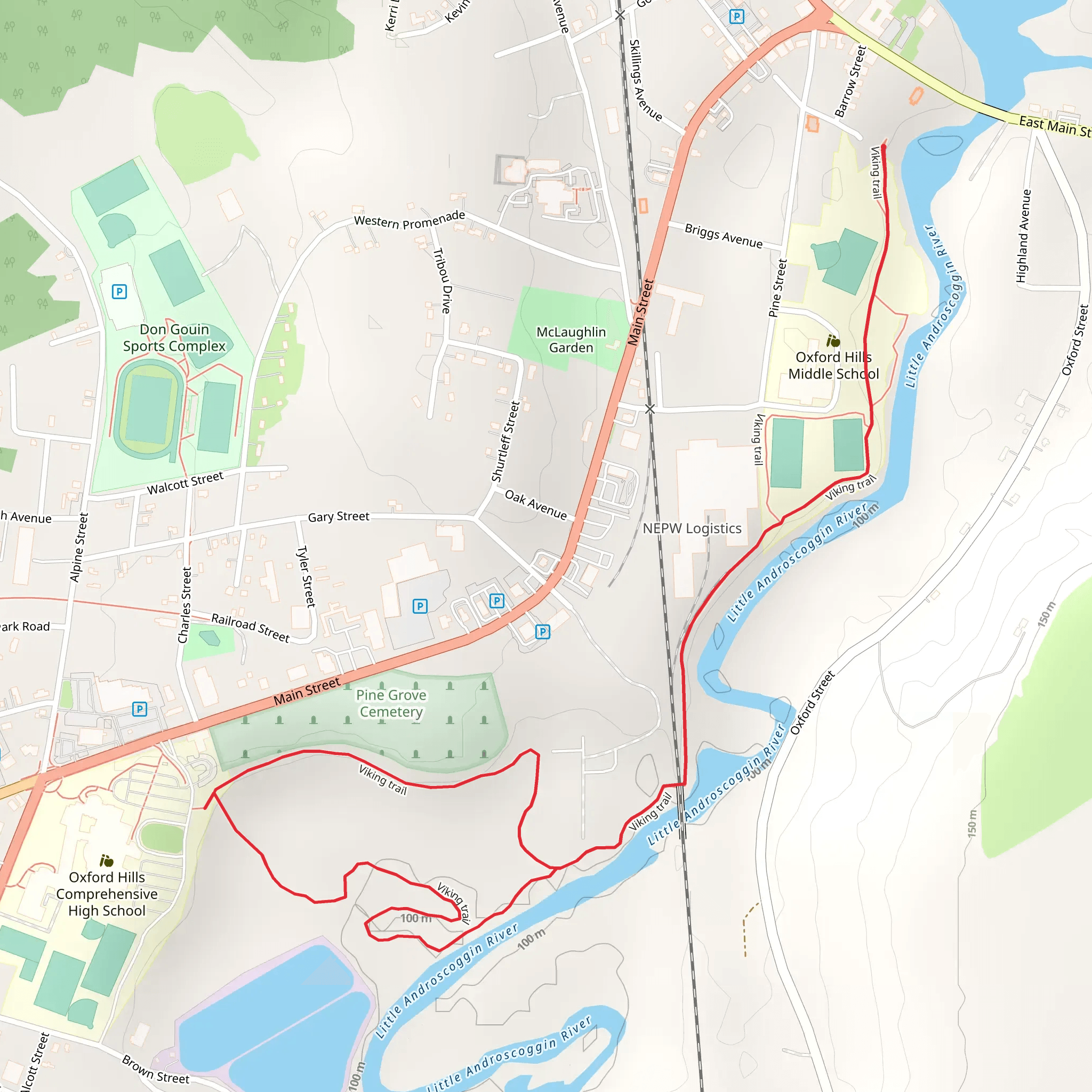 Little Androscoggin River via Viking Trail mobile static map