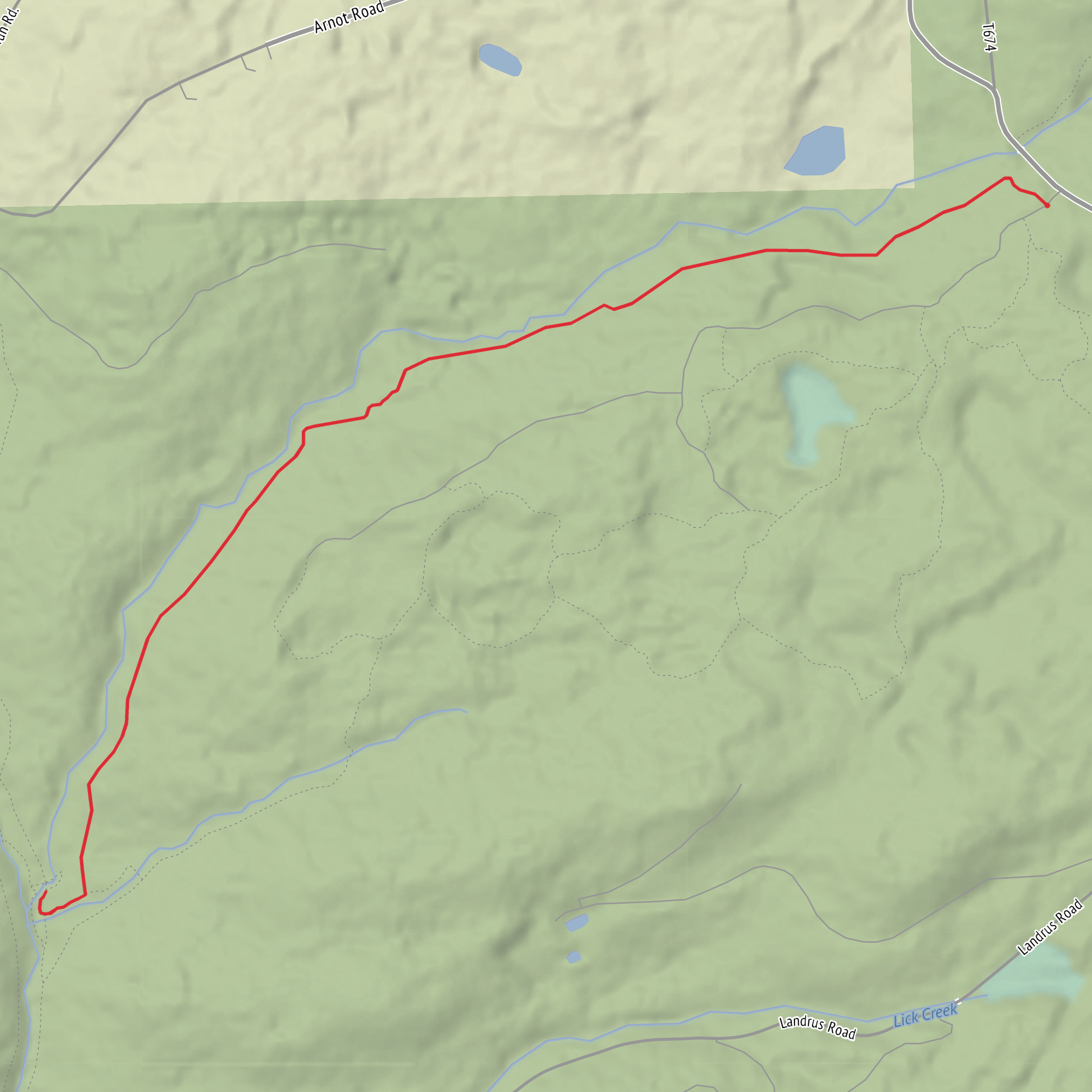 Sand Run Falls via Mid State Trail mobile static map