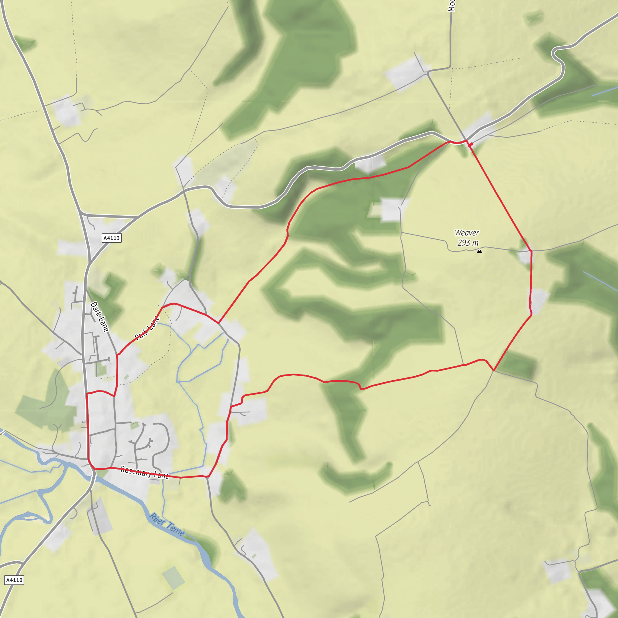 Leintwardine Loop from Mocktree Barns mobile static map