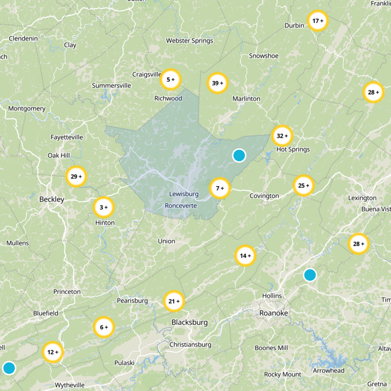 Greenbrier County Static Map