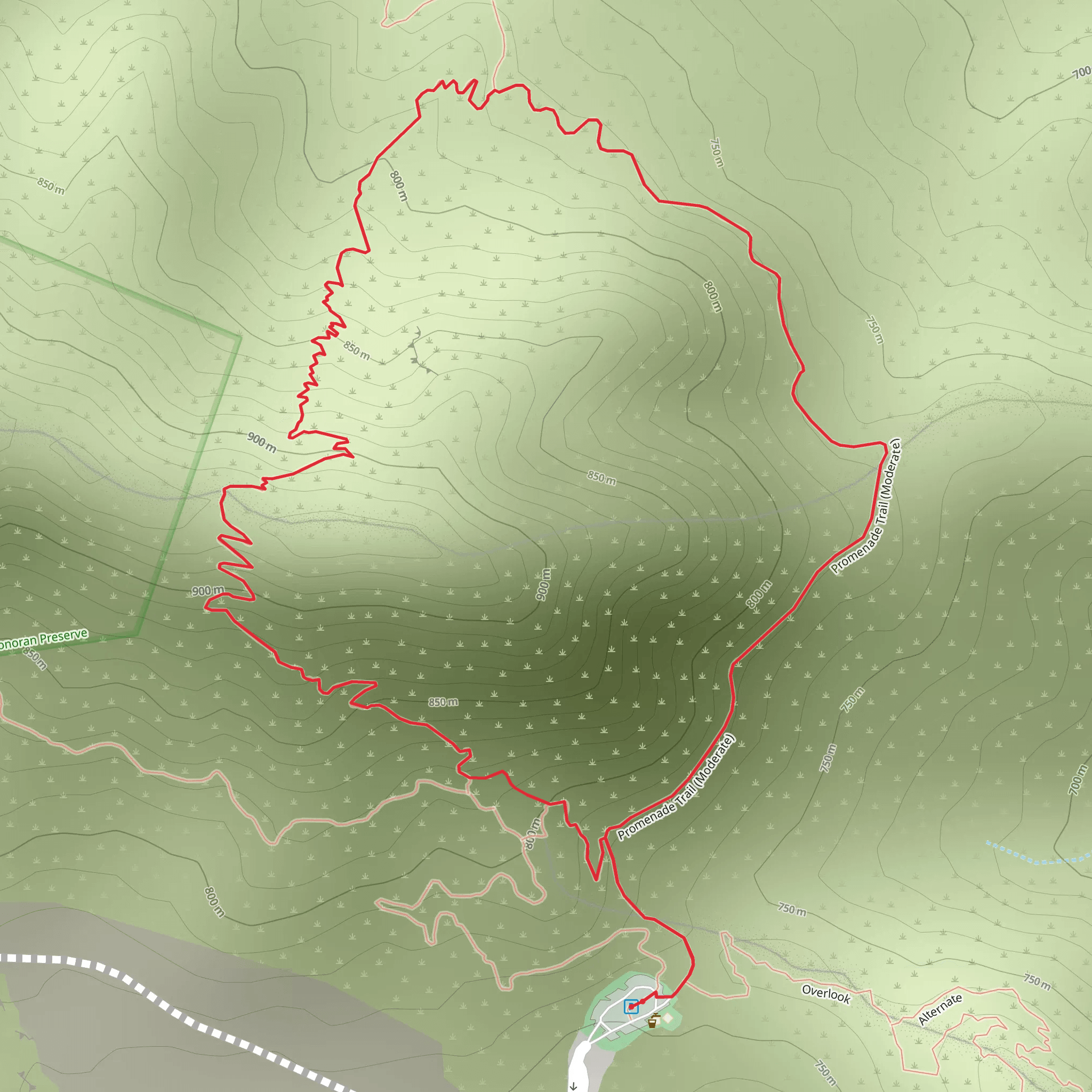 Promenade and Western Loop Trail mobile static map