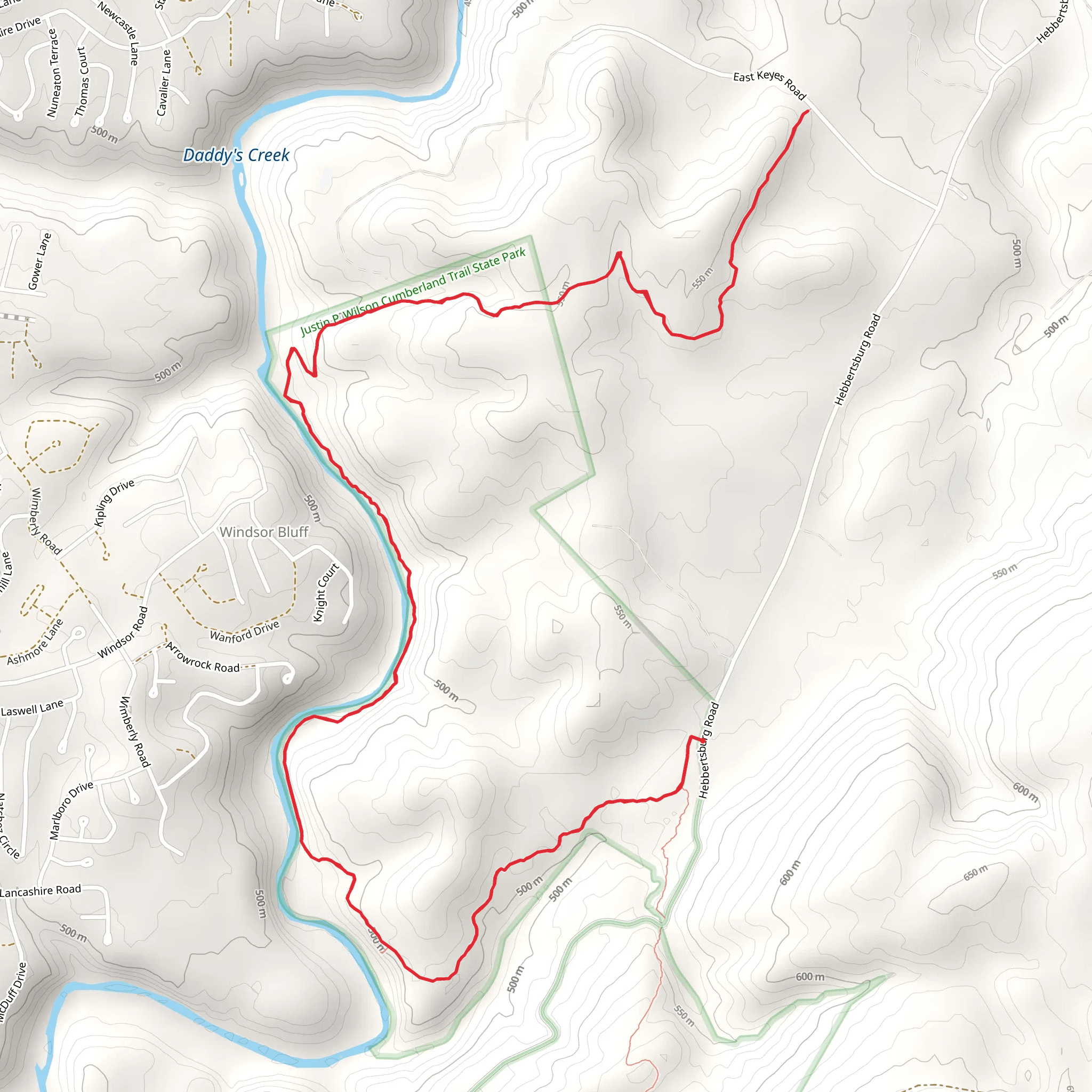 Daddys Creek Trail - North mobile static map