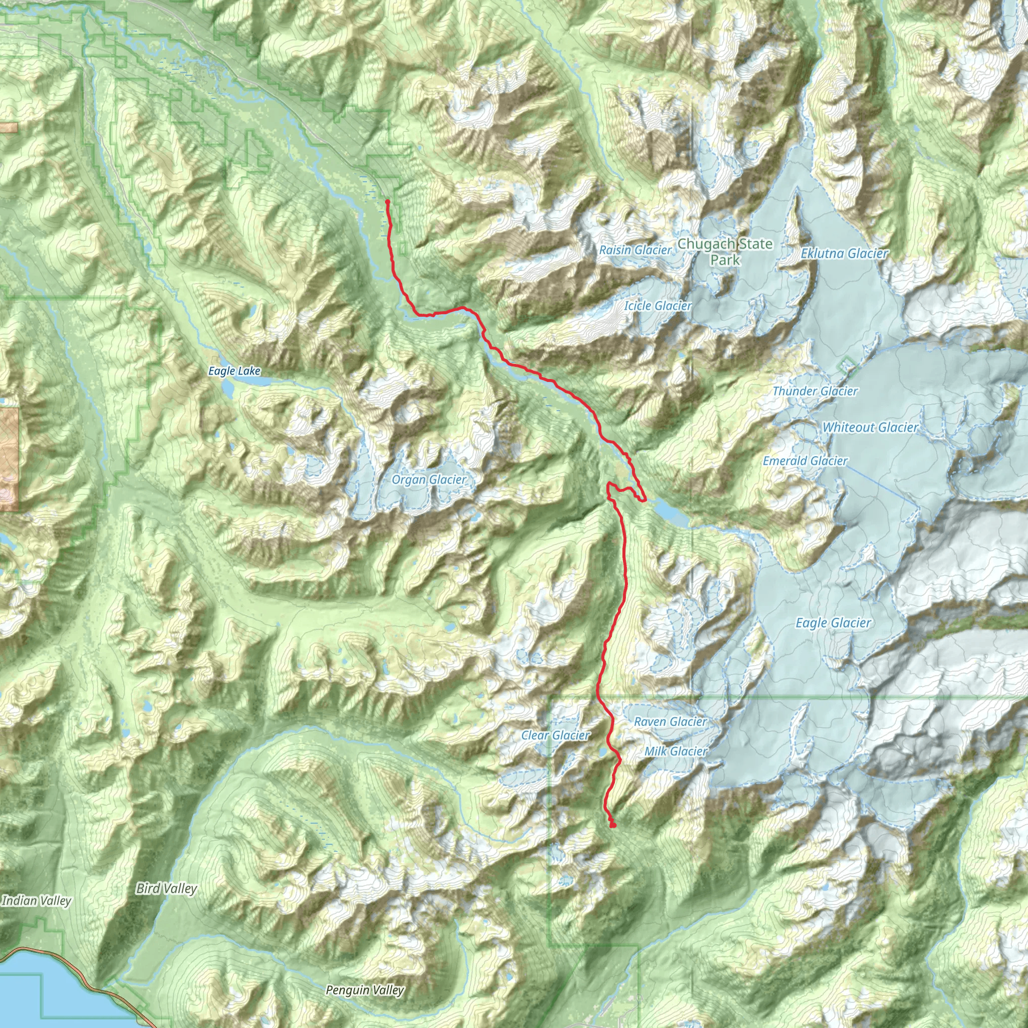 Crow Pass Trail mobile static map