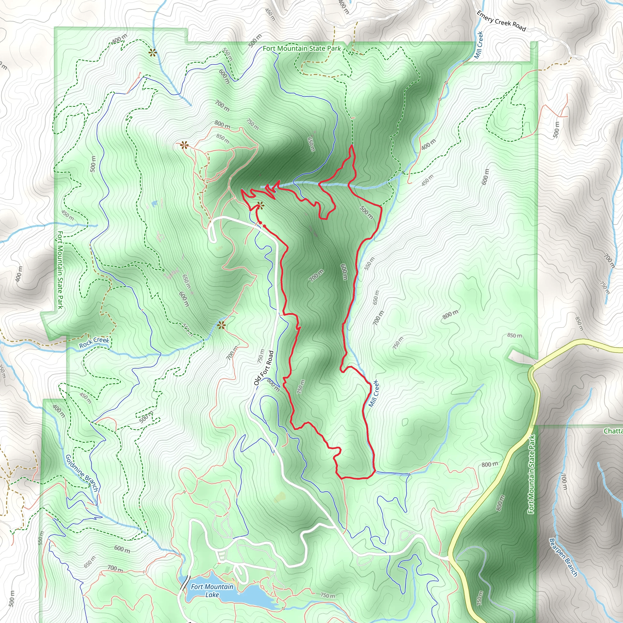 Mill Creek and Gahuti Loop Trail mobile static map