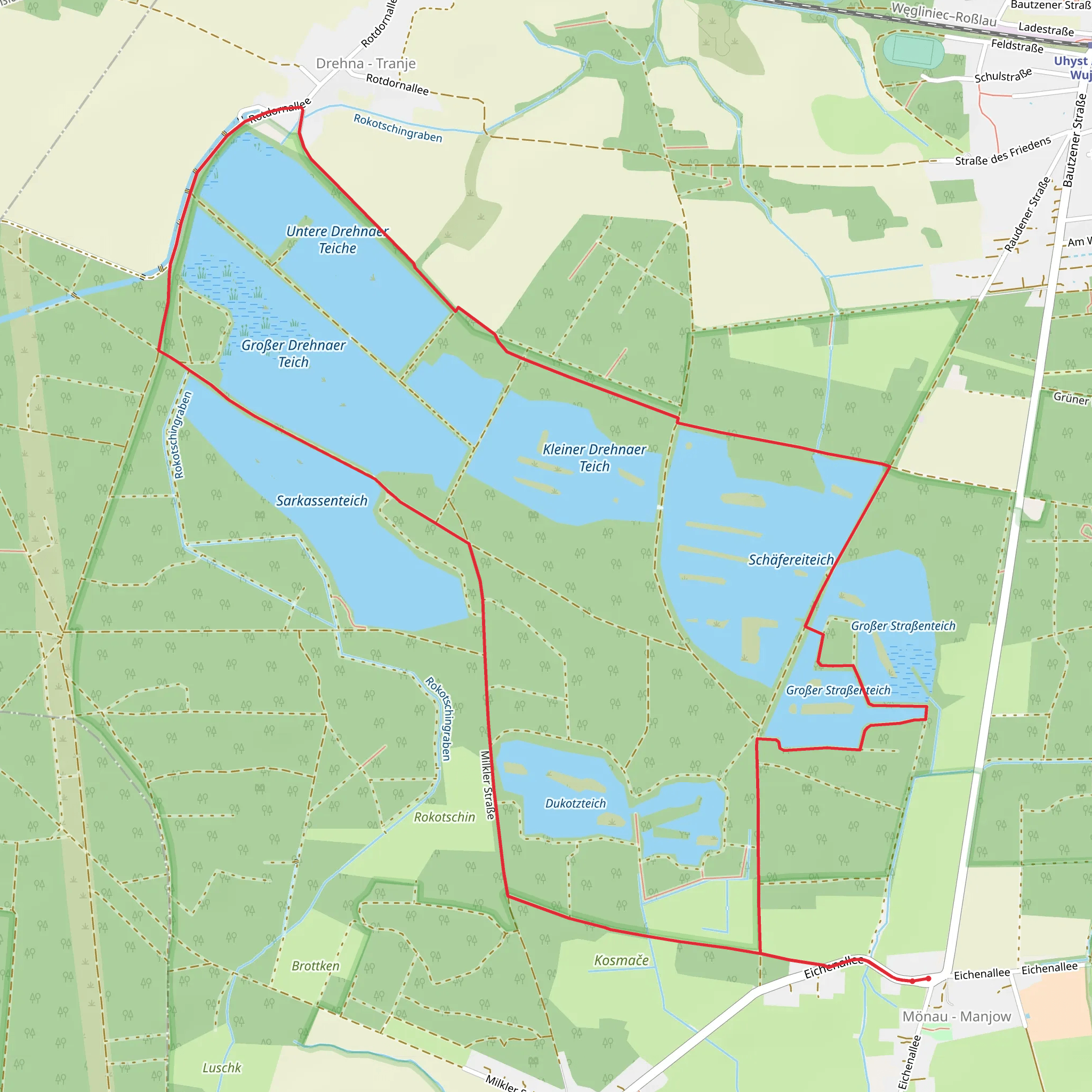 Schaefereiteich and Großer Drehnaer Teich Loop mobile static map
