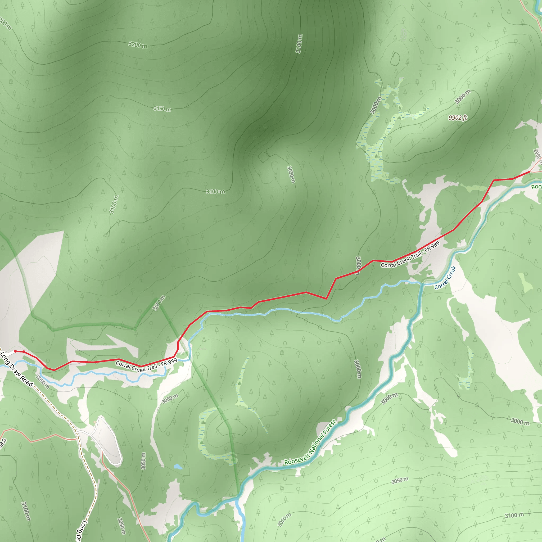 Corral Creek Trail mobile static map