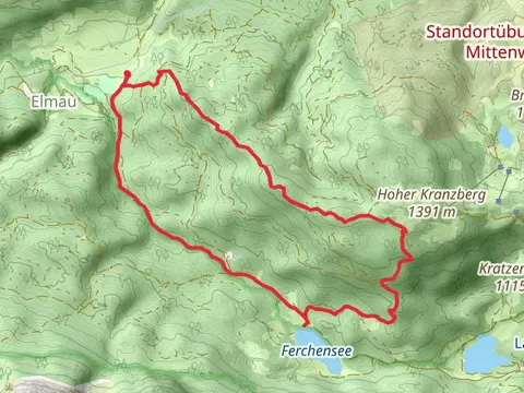 Kleiner Kranzberg, Auf der Hochbrücke and Ferchensee Loop via Wanderweg 811