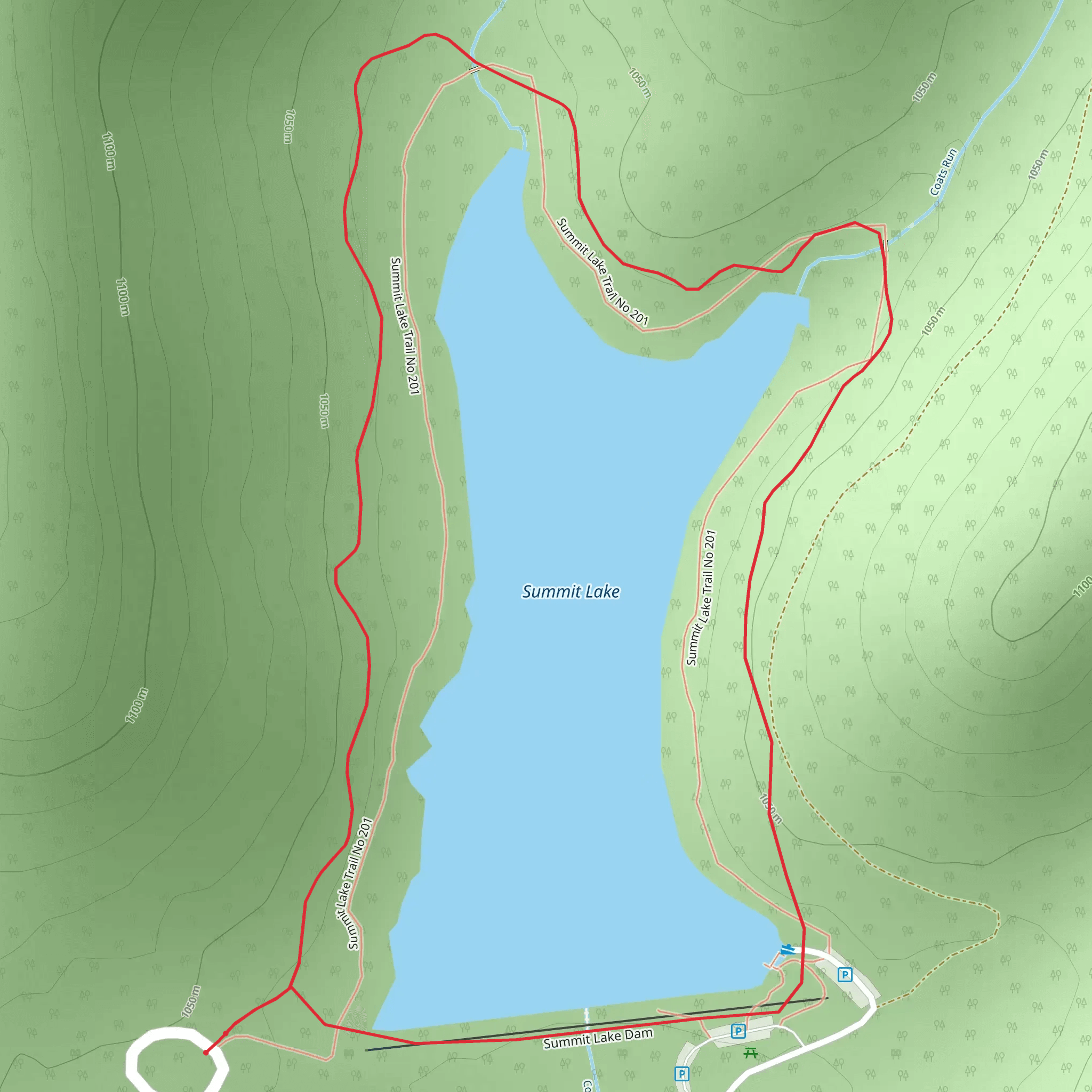 Summit Lake Trail mobile static map