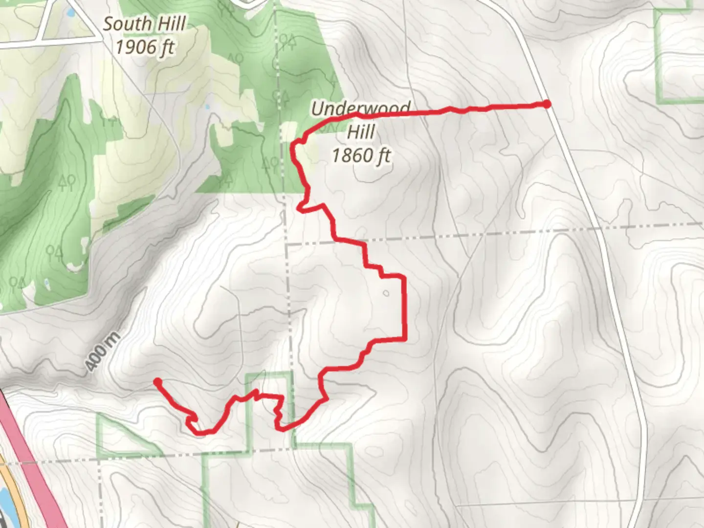 An image depicting the trail Underwood Hill Trail and its surrounding area.