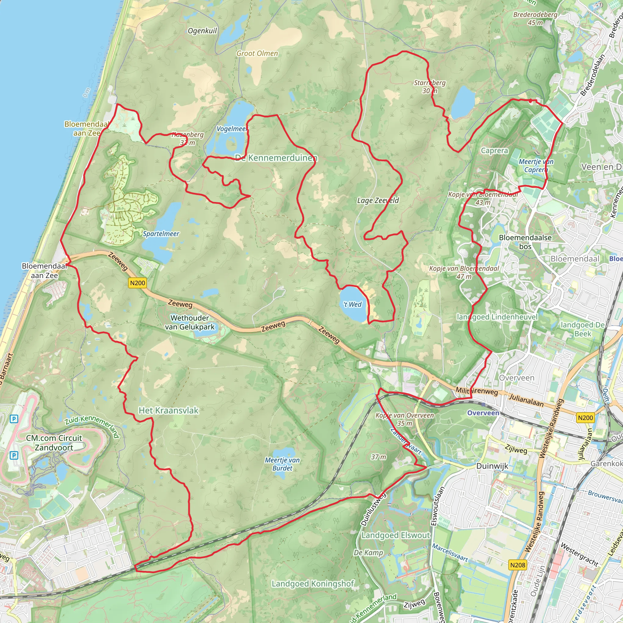 Vogelmeer, Het Kraansvlak, Brouwerskolkpark and Oosterplas Loop mobile static map