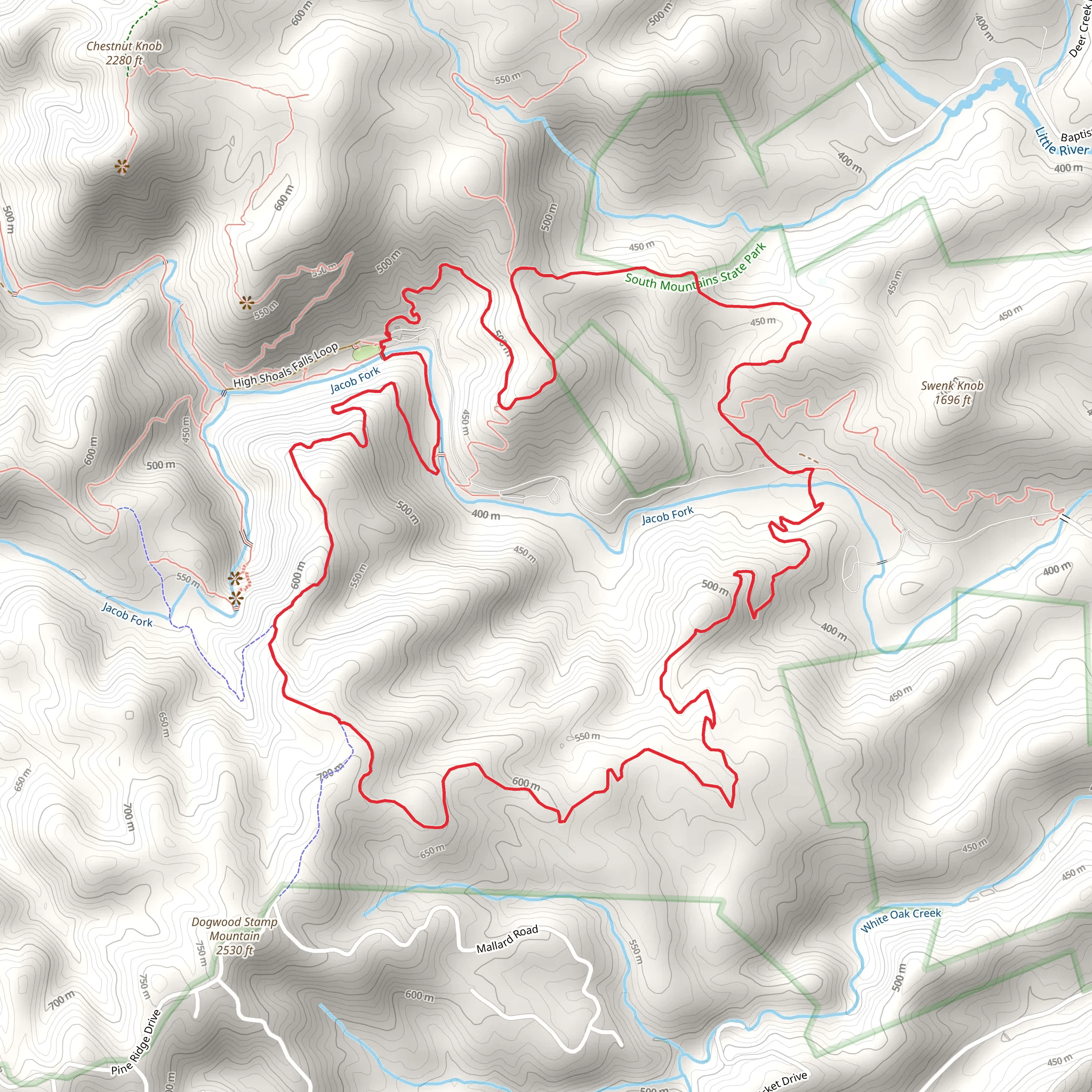 Raven Rock Trail, Turkey Ridge Trail and Saddleback Trail Loop mobile static map
