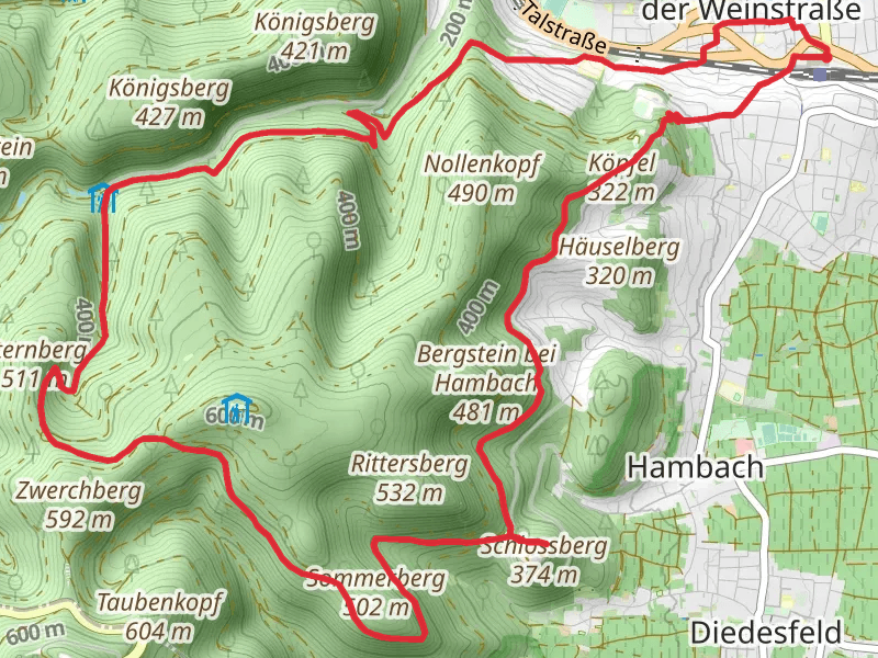 Neustadt Hauptbahnhof Loop via Hambacher Schloss