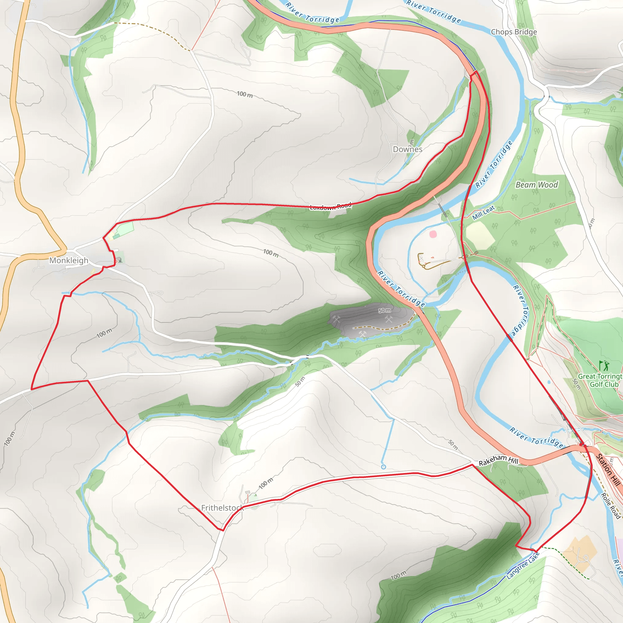 Monkleigh and Drummet's Mill Loop mobile static map