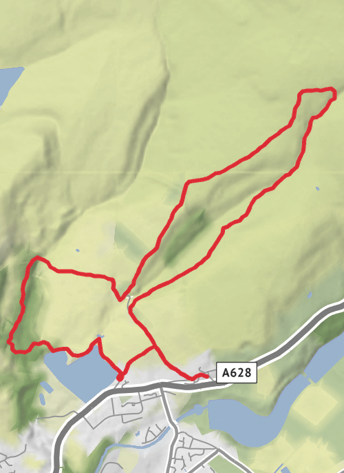 Hike on Tintwistle 7 waterfalls and tintwistle knarr mobile static map