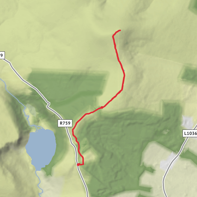 A map preview of the recording County Wicklow Mountaineering.