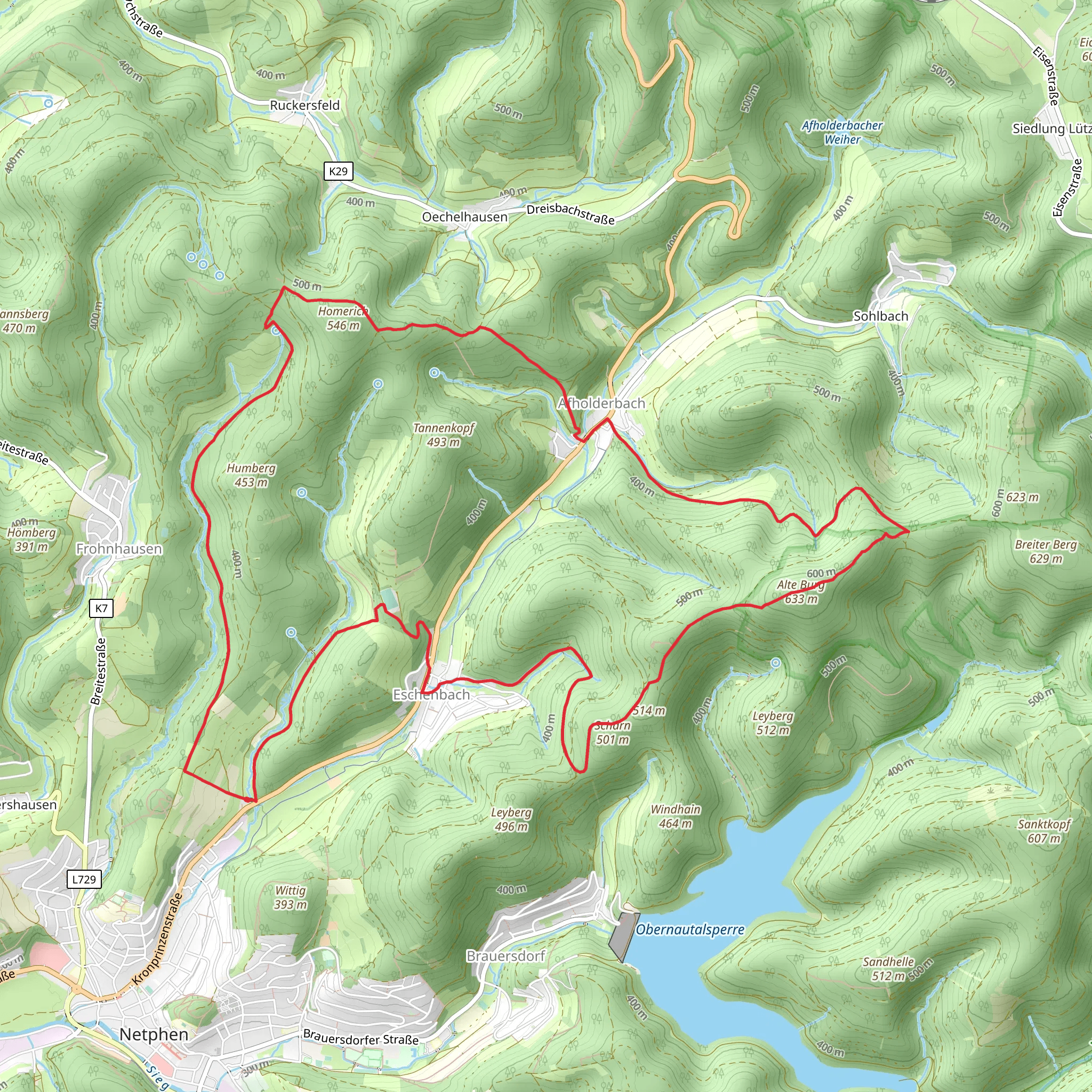 Keltenweg Netphen Loop mobile static map