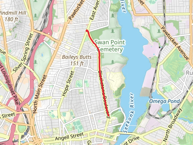 Blackstone Boulevard Walking Path - Hope Street