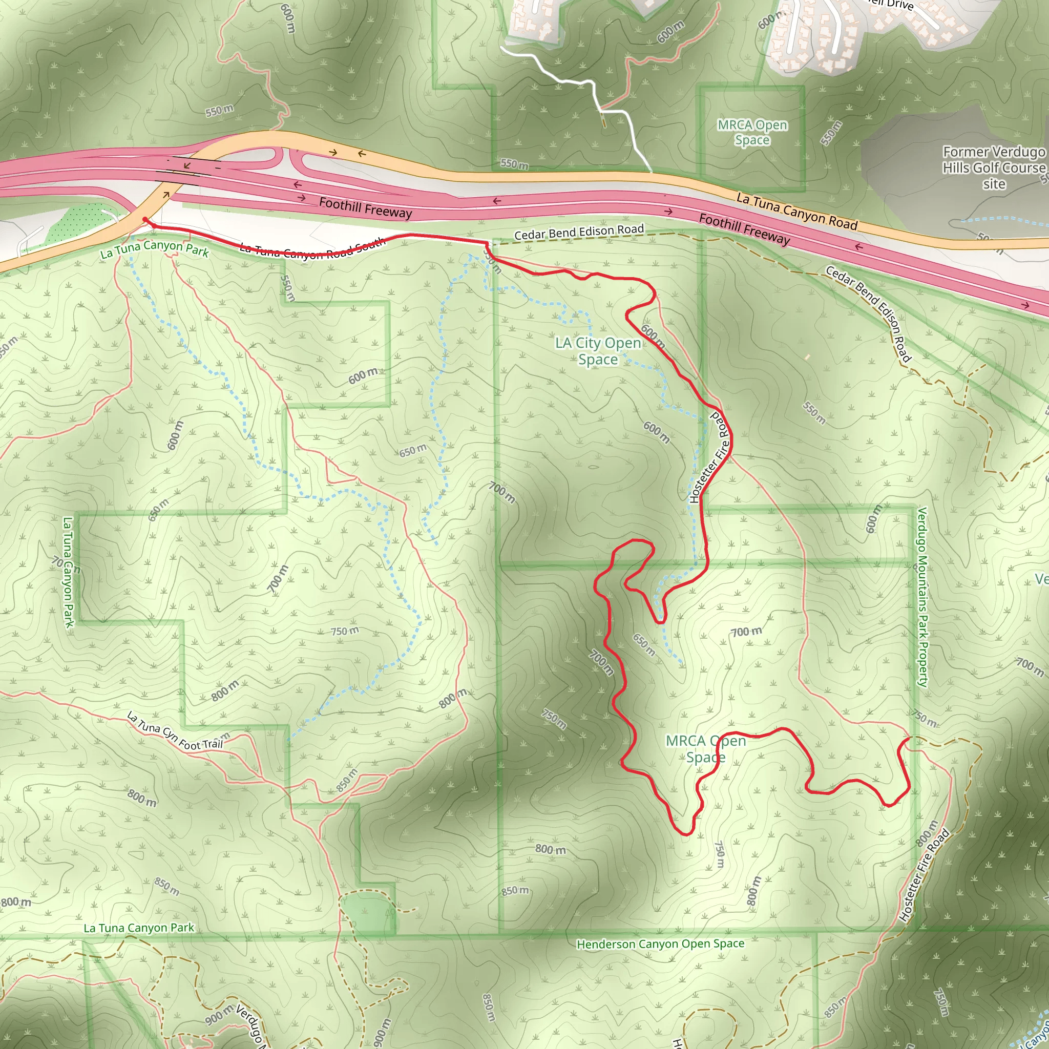 Hostetter Fire Road mobile static map