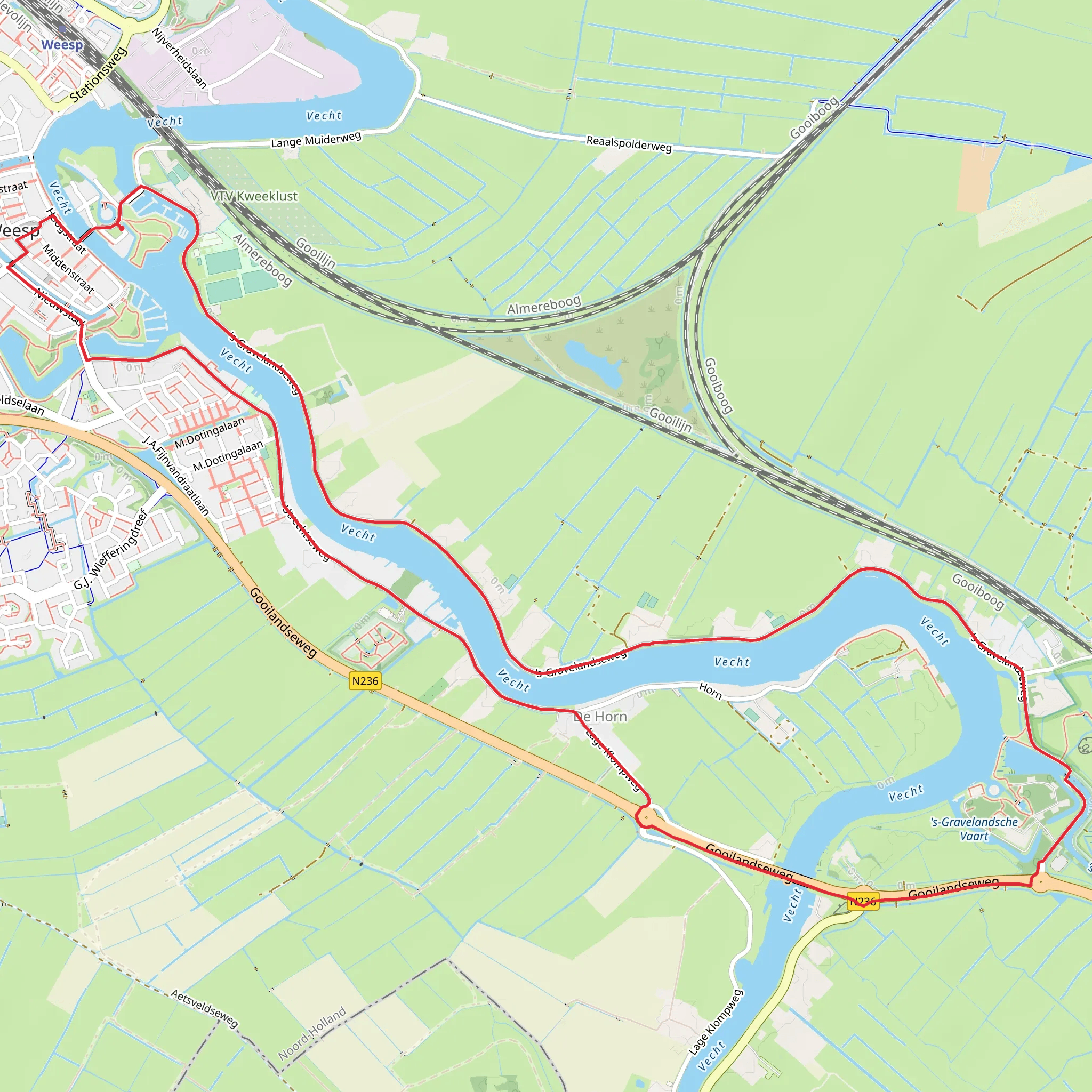 Vecht and Fort Bij Uitermeer Loop mobile static map