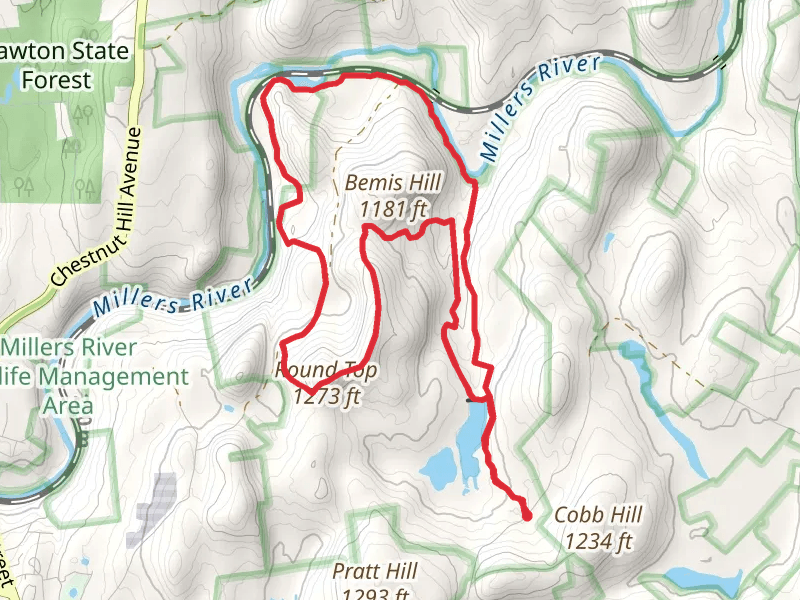 Newton Reservoir, Bemis Hill and Sheep Rock Loop
