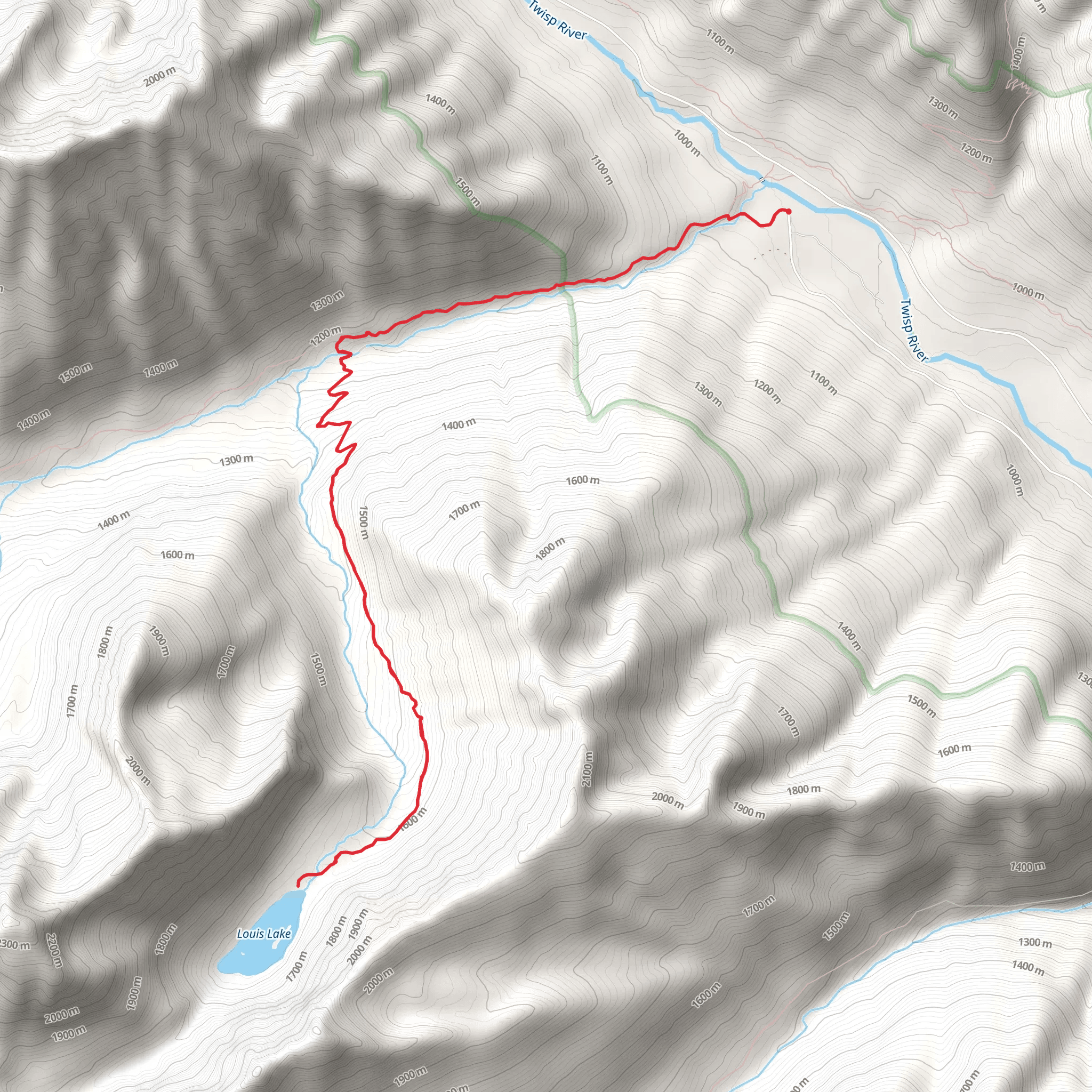 Louis Lake via South Creek Trail mobile static map