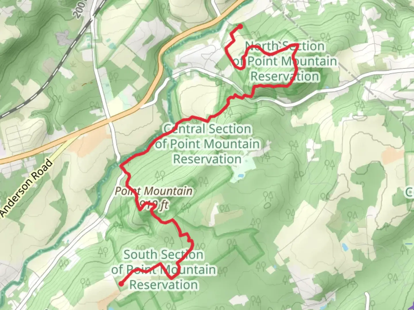 An image depicting the trail Point Mount via White Trail and its surrounding area.