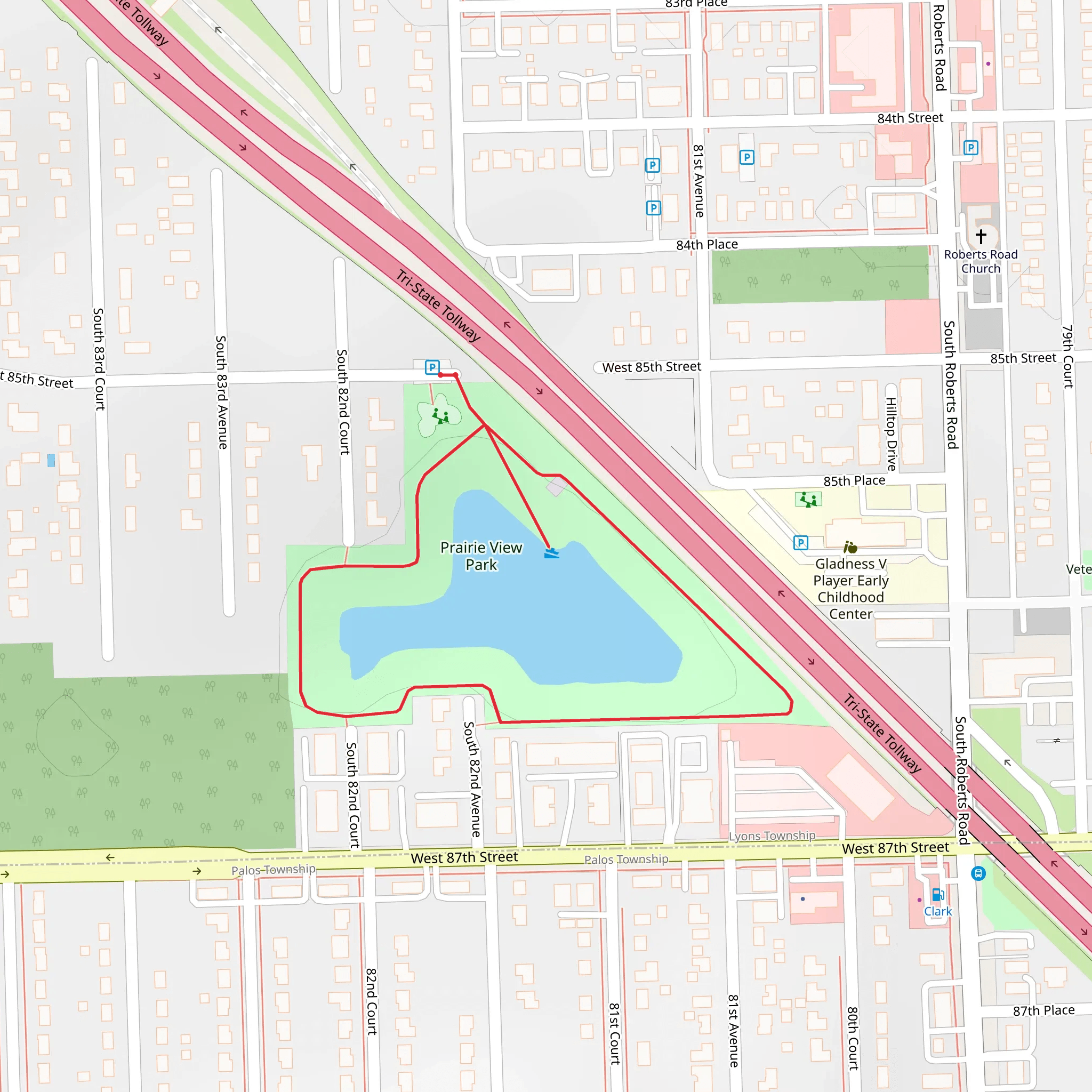 Prairie View Park and Lake Loop mobile static map