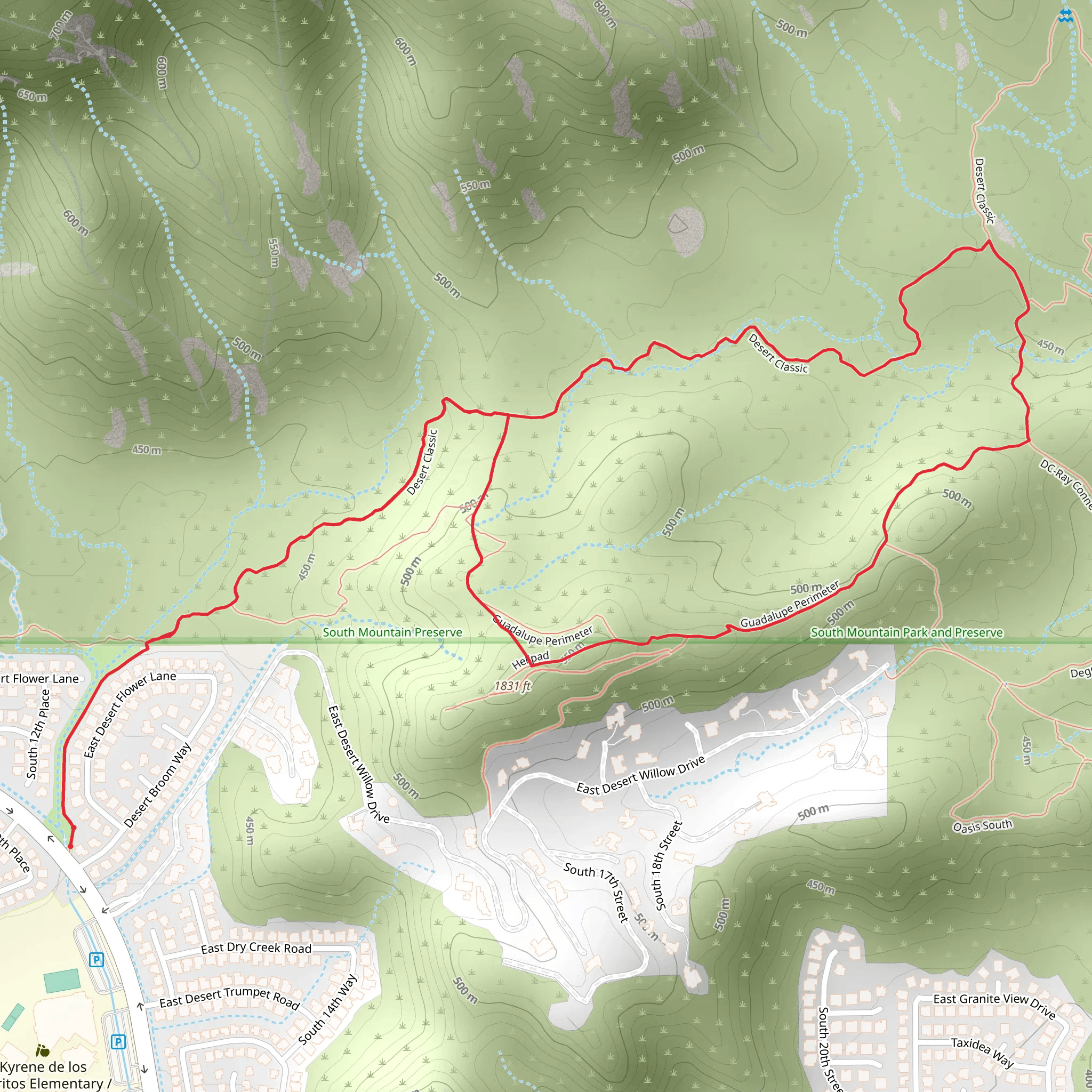 Desert Classic and Guadalupe Perimeter Loop mobile static map