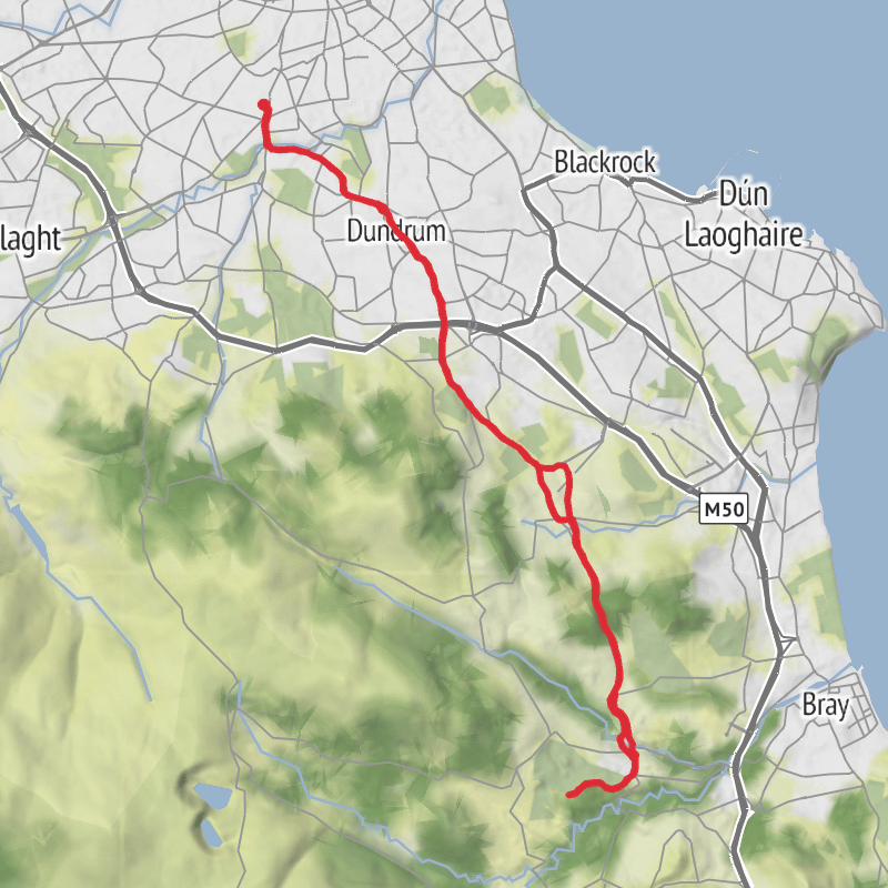 A map preview of the recording County Dublin Road Cycling.