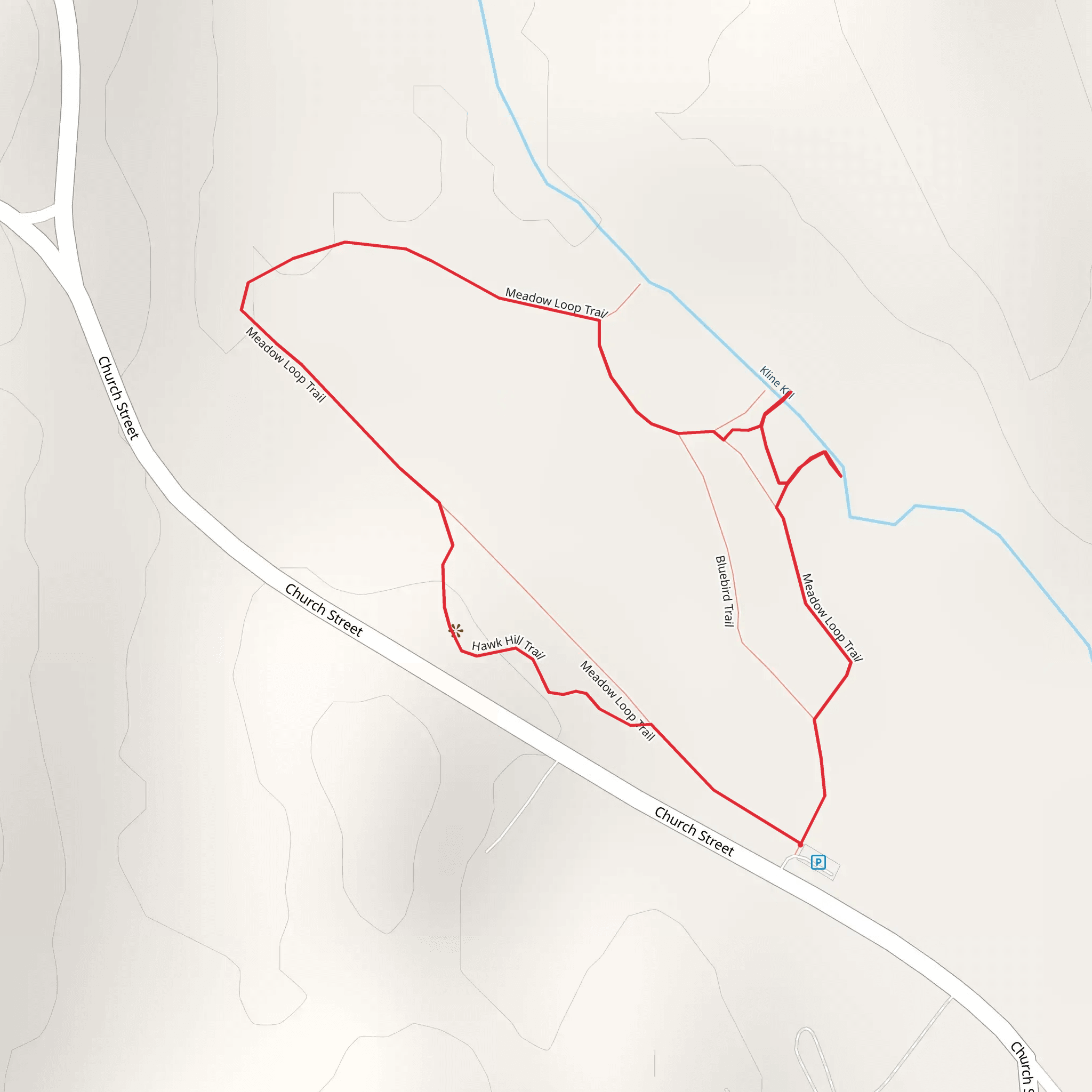Kline Kill Loop via Meadow Loop Trail and Hawk Hill Trail mobile static map