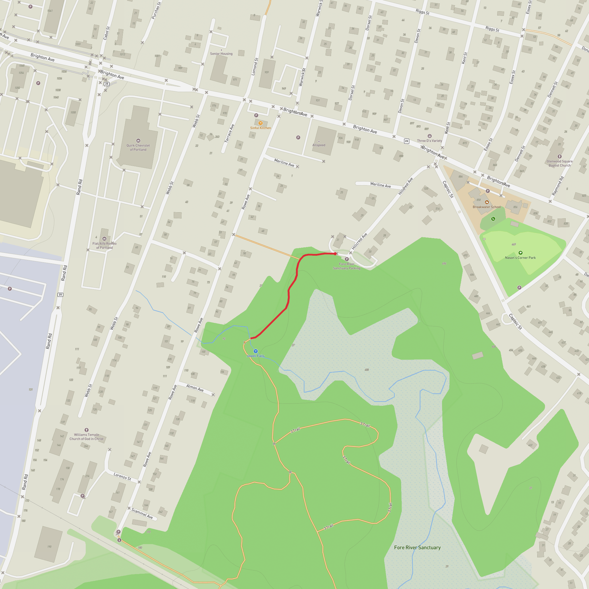 Jewell Falls mobile static map