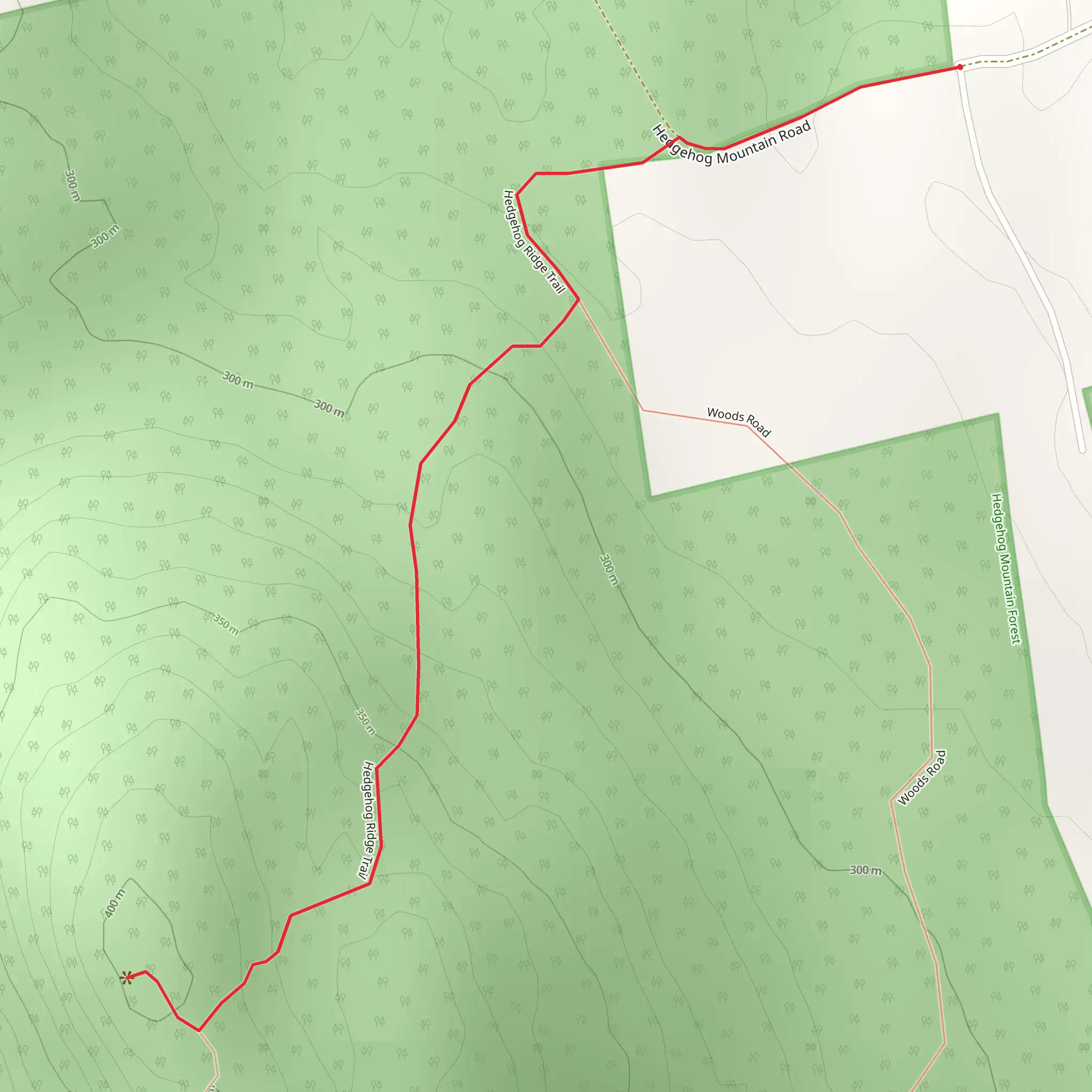 Hedgehog Ridge Trail mobile static map