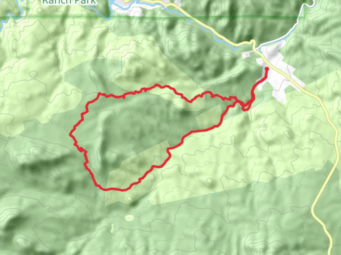 An image depicting the trail South Buffalo Creek Road, Charlies cutoff and Sandy Wash Loop and its surrounding area.