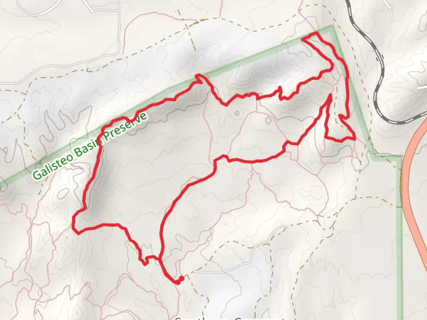 An image depicting the trail Shepherd's, Eliza's Ridge and Gretl's Way Loop Trail and its surrounding area.