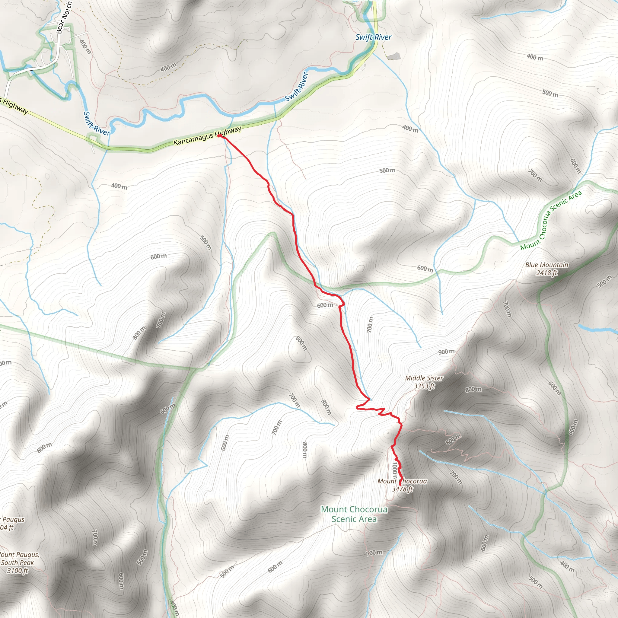 Mount Chocorua via Champney Brook Trail mobile static map