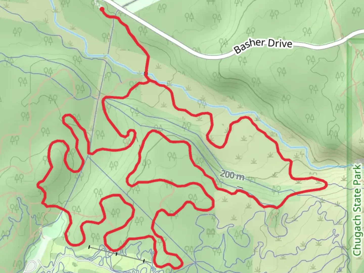 An image depicting the trail Spencer Loop and its surrounding area.