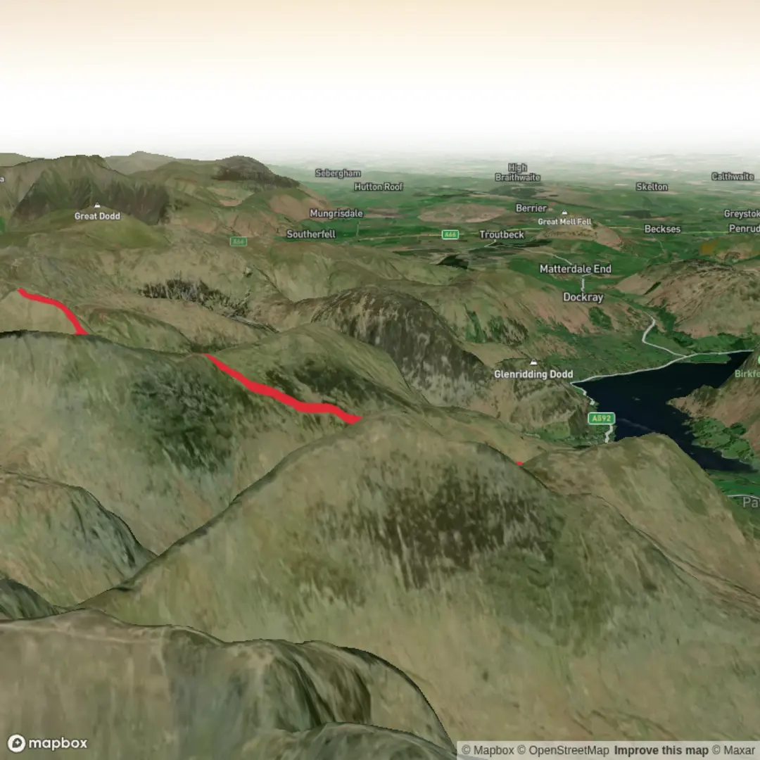 An image depicting the trail Hike from Glenridding - Catsycam out and back and its surrounding area.