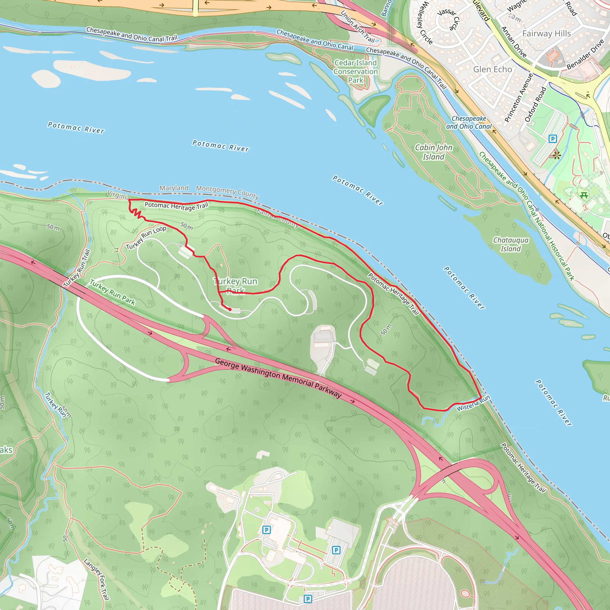 Potomac River - Turkey Run Loop Trail mobile static map